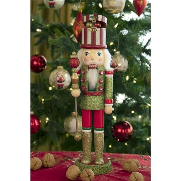 Traditional Wooden Nutcracker, Festive Christmas Decor Ornament 15 Inch - Picture 5 of 7
